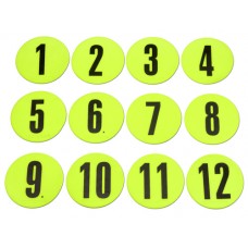 Marking discs with numbers ø12.5 cm (Neon yellow) - Set (1-12)