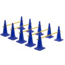 Cone Hurdles Set of 5 Height 52 cm Blue